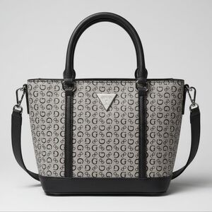 Guess Monogram Black and Gray Tote Bag